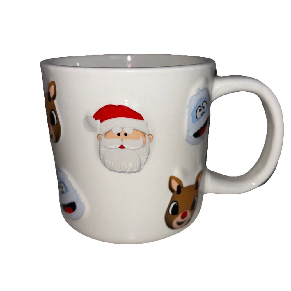 Rudolph the Red Nosed Reindeer Abominable Bumble Santa Faces Coffee Mug NEW